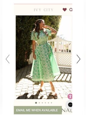 Ivy City Remi Dress - 16W, Green & White Floral